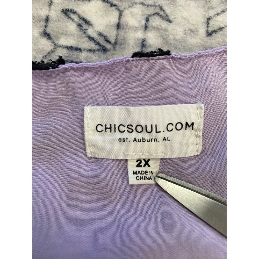 Purple Polka Dot Maxi Dress 2X Chic Soul V-Neck Elastic Waist 3/4 Sleeves Lined - Picture 6 of 8